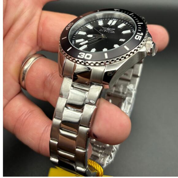 Invicta Pro Diver 46316 Mens 43mm Black Dial Stainless Steel Quartz 50m NIBWT - Picture 15 of 17